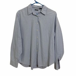 American Eagle Outfitters Pin Strip Long Sleeved Blouse L